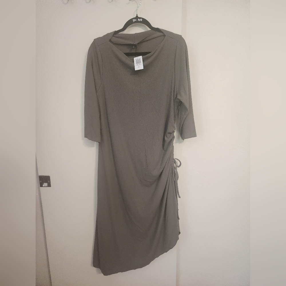 Green knit dress